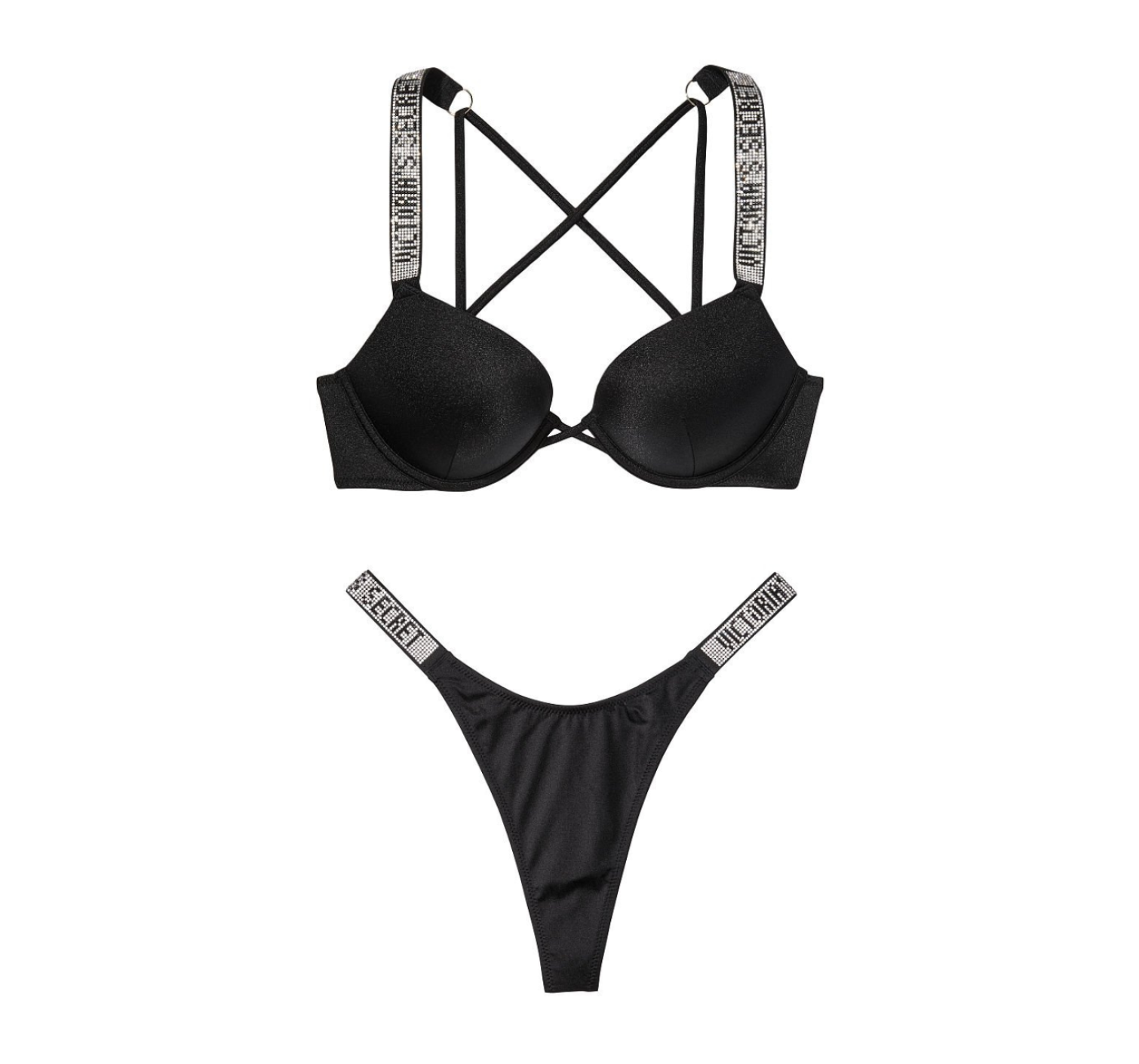 Купальник з подвійним пушапом Shine Strap Black SWIM