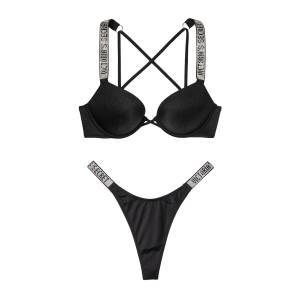 Купальник з подвійним пушапом Shine Strap Black SWIM