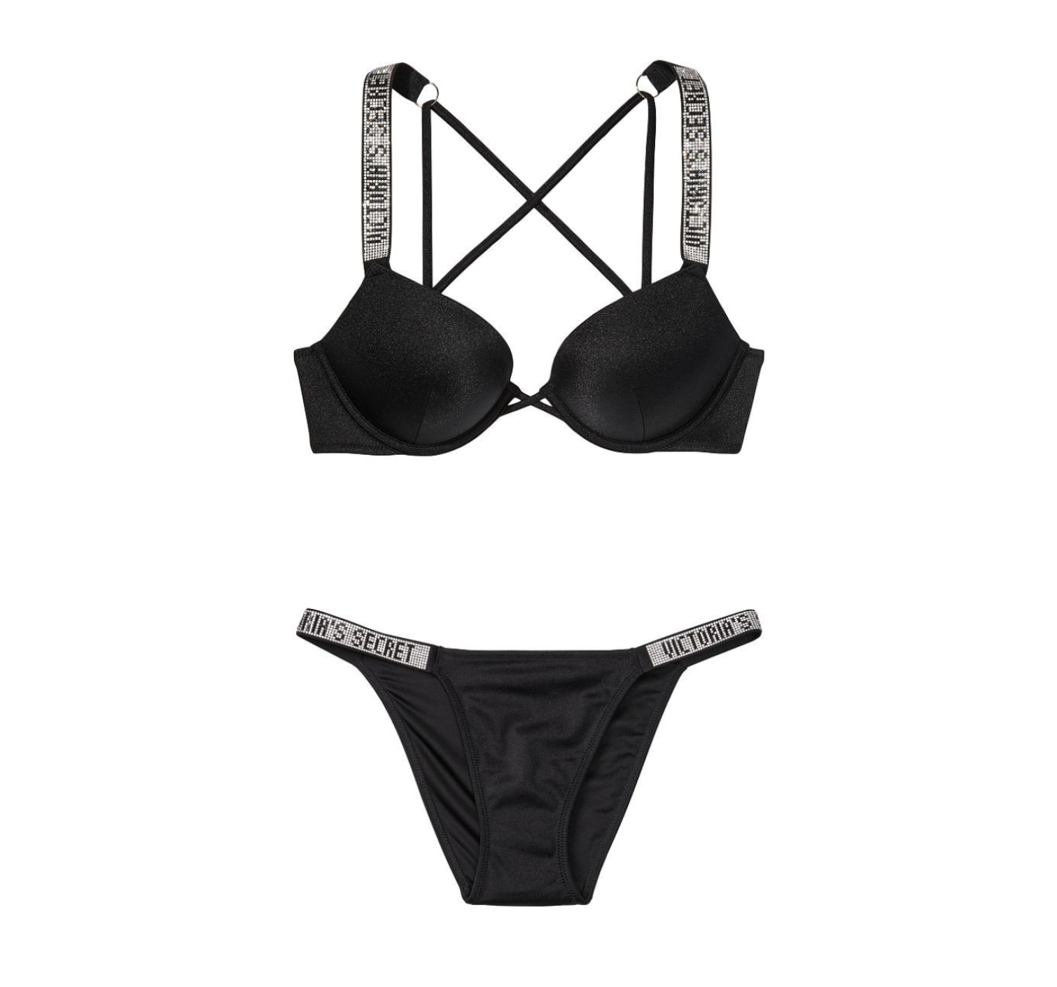 Купальник з подвійним пушапом Shine Strap Black SWIM