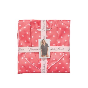 Пижама Cocktail Pink Polka Dot Satin Short PJ Set
