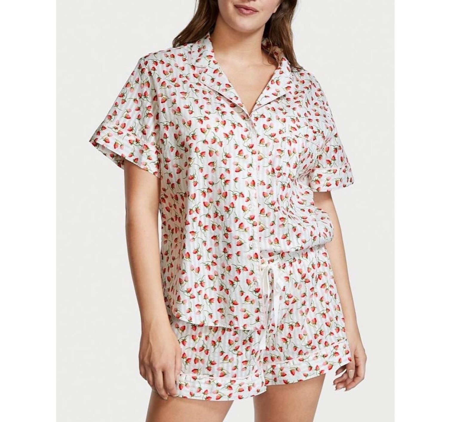 Пижама Cotton Short PJ Set White Strawberry print