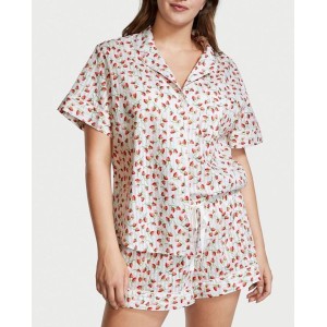 Пижама Cotton Short PJ Set White Strawberry print