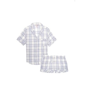 Пижама Victoria’s Secret Cotton Short PJ Set White plaid