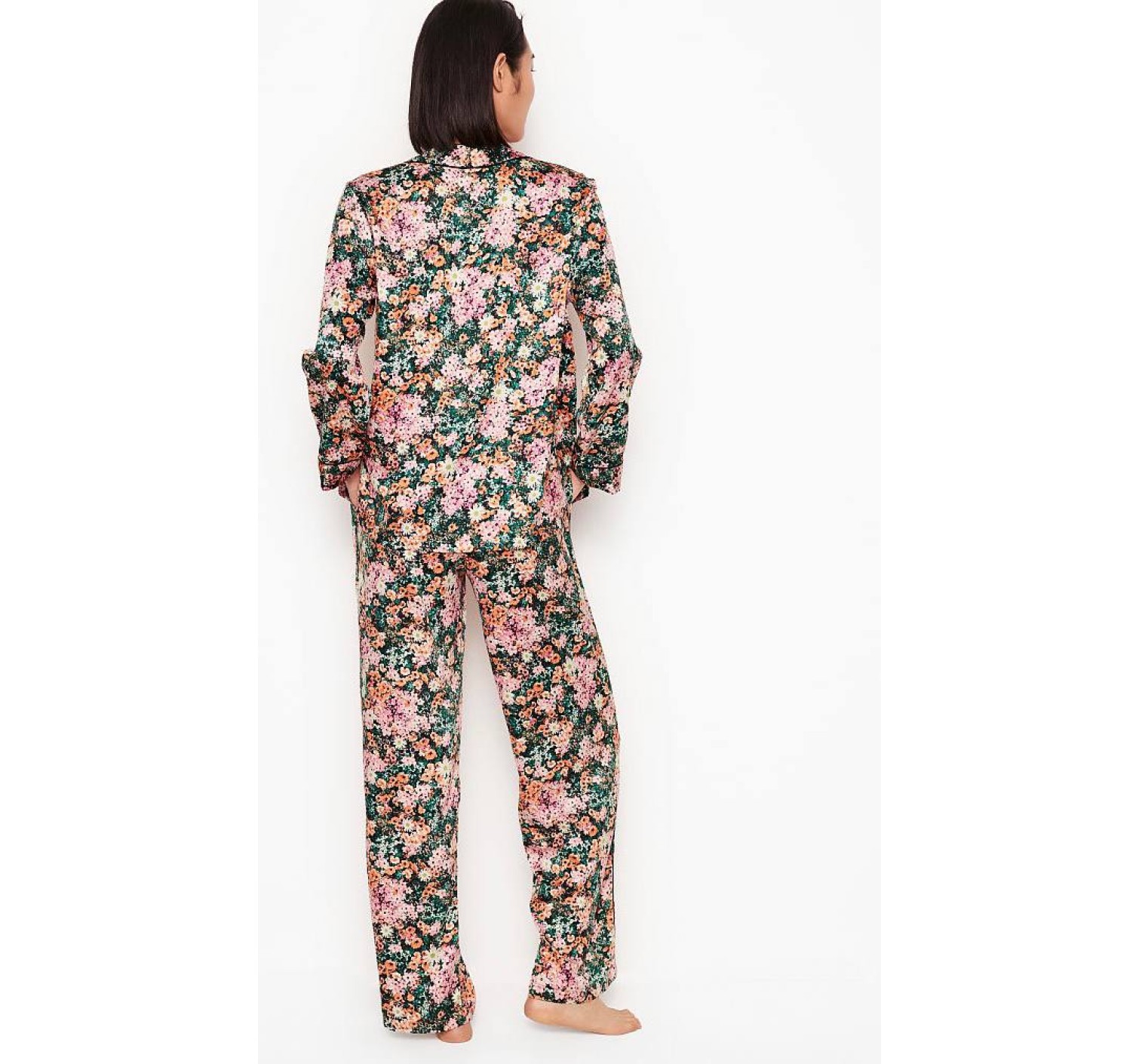 Піжама Victoria's Secret Satin Long PJ Set Floral print