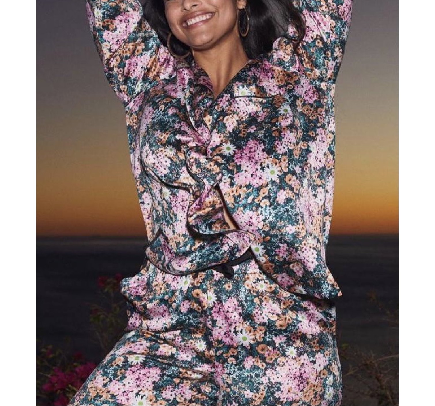 Піжама Victoria's Secret Satin Long PJ Set Floral print