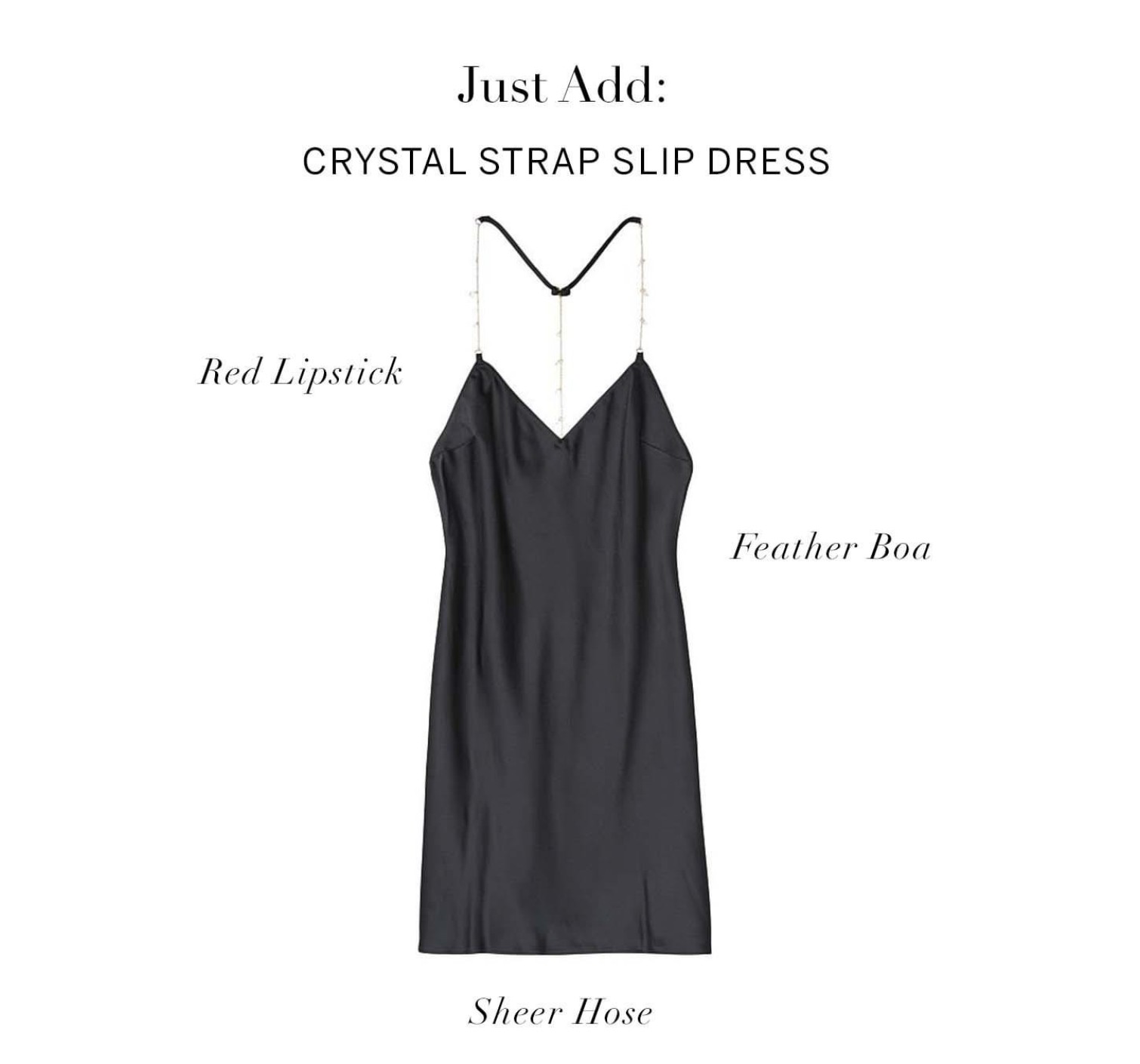 Пеньюар Victoria's Secret Satin Slip Dress Black Crystal