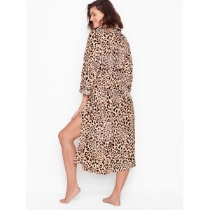 Халат Victoria's Secret Cozy Plush Long Robe True Leopard