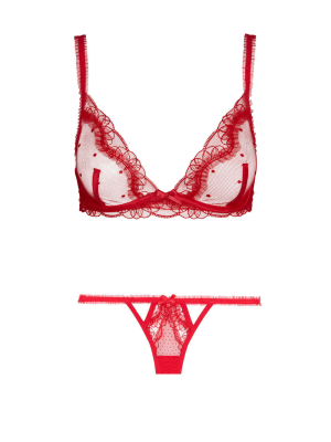 Комплект білизни LOVE & LEMONS Red Lace Bra set❤️