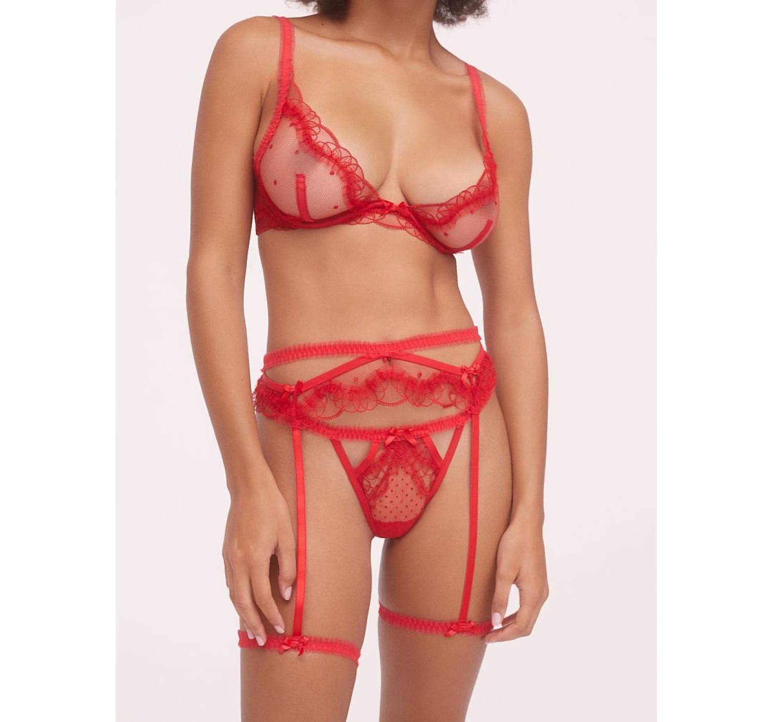 Комплект білизни LOVE & LEMONS Red Lace Bra set❤️