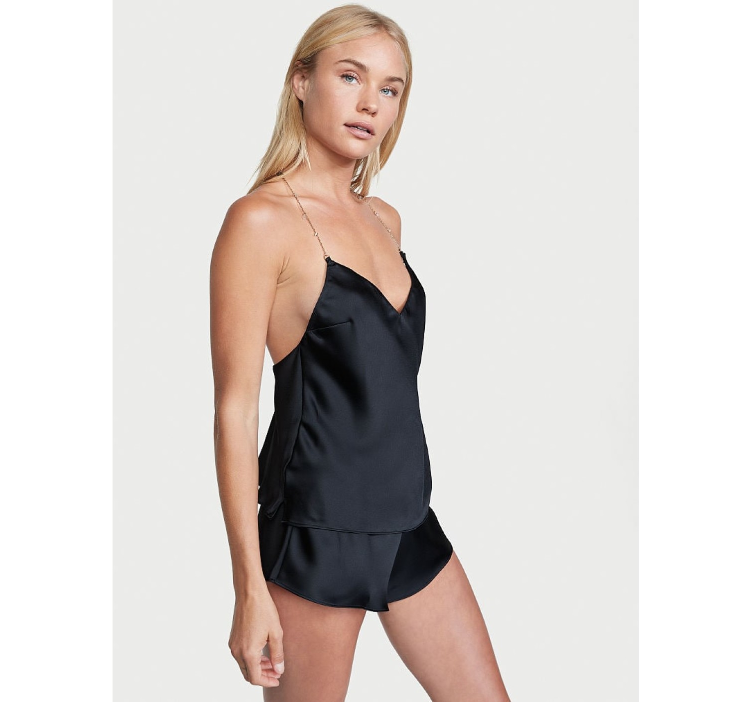 Піжама Victoria's Secret Satin Cami Set Black Crystal