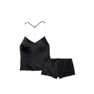 Піжама Victoria's Secret Satin Cami Set Black Crystal