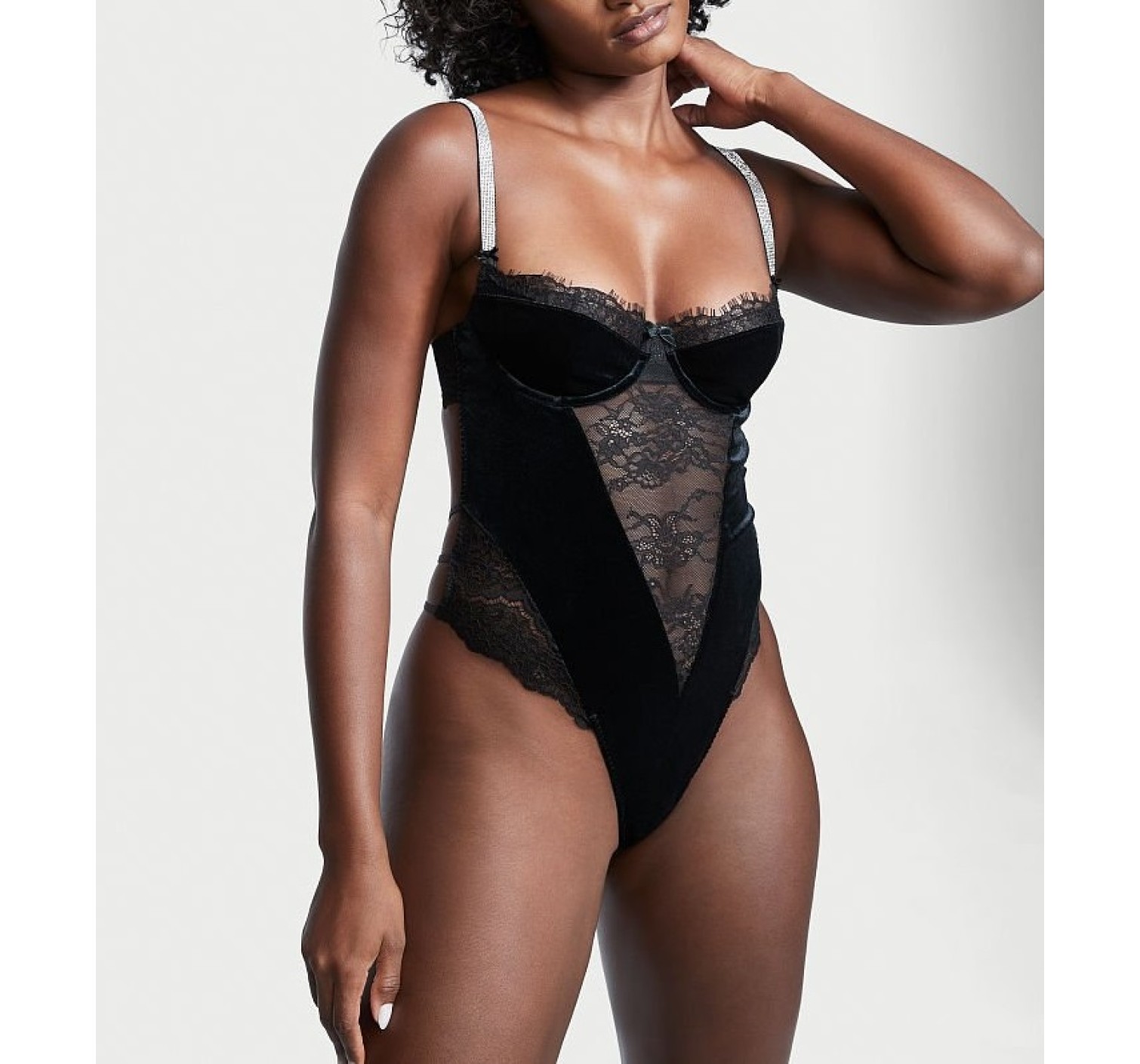 Вельветове боді Victoria's Secret Very Sexy Velvet Wicked Teddy
