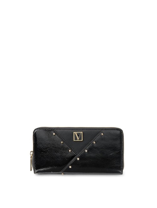 Гаманець Victorias Secret The Victoria Logo Zip Wallet Black & Gold dot