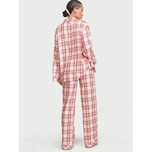Пижама Victoria’s Secret Flannel Long PJ Set Lipstick Plaid