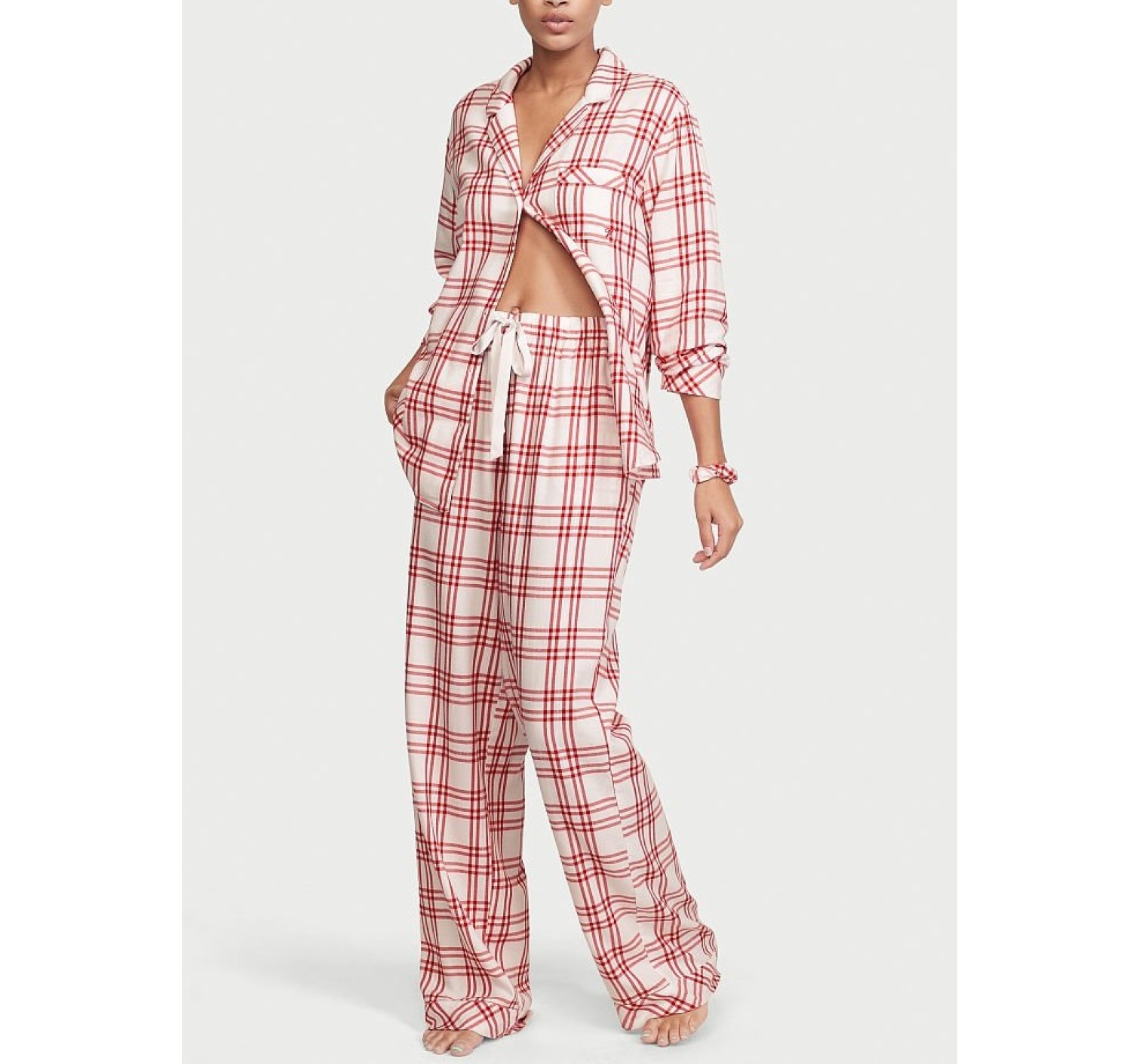 Пижама Victoria’s Secret Flannel Long PJ Set Lipstick Plaid