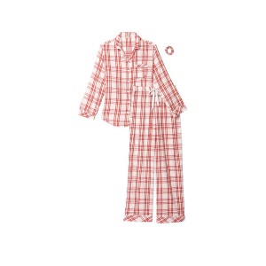 Пижама Victoria’s Secret Flannel Long PJ Set Lipstick Plaid