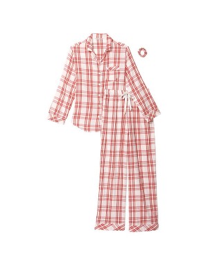 Пижама Victoria’s Secret Flannel Long PJ Set Lipstick Plaid