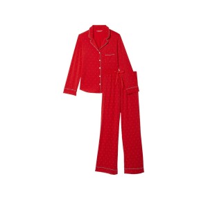 Пижама Victoria’s Secret Modal Long Pj Set Lipstick Mini Dots
