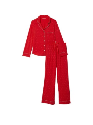 Пижама Victoria’s Secret Modal Long Pj Set Lipstick Mini Dots