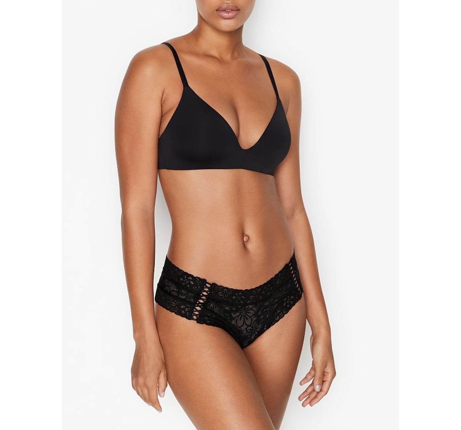 Трусики Victoria's Secret Very Sexy Lacie Lace Up Cheeky Black
