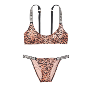 Купальник топ VS Shine Leopard Tulum Scoop Swim Top &  Bikini panty