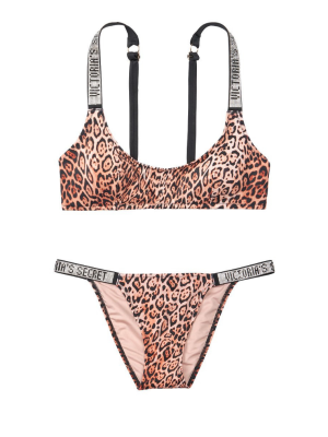 Купальник топ VS Shine Strap Leopard Tulum Scoop