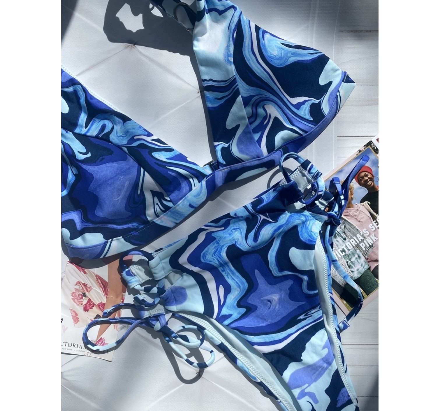 Купальник Victoria's Secret Blue High waist Cheeky bottom