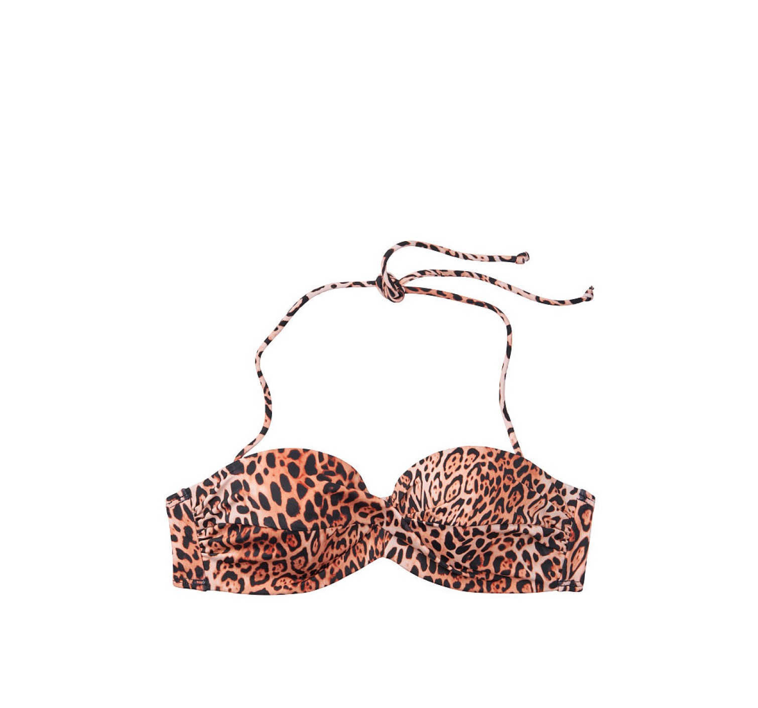 Купальник бандо Вікторія Сікрет Twist-front Bandeau push-up Leopard print