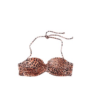 Купальник бандо Вікторія Сікрет Twist-front Bandeau push-up Leopard print