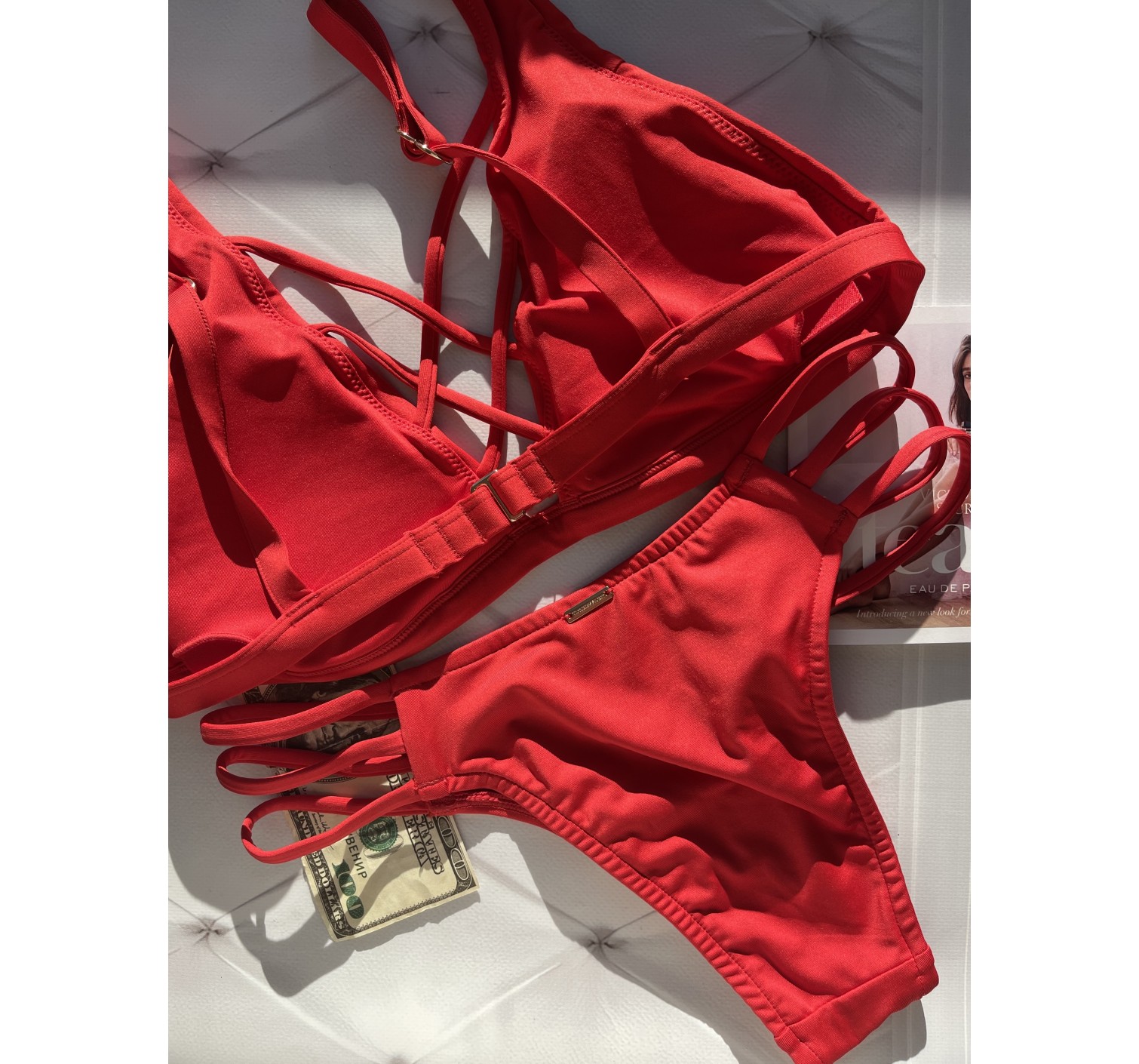 Купальник Victoria's Secret Red Strappy Cheeky