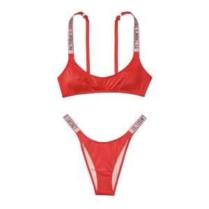 Купальник VS Shine Strap Tulum Scoop Swim Top & Brazilian panty Lipstick