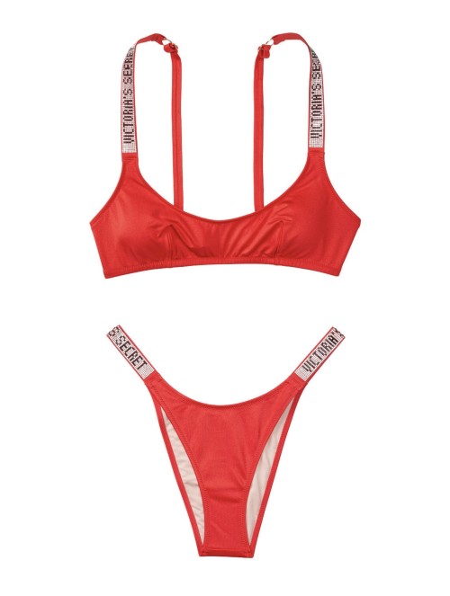 Купальник VS Shine Strap Tulum Scoop Swim Top & Brazilian panty Lipstick