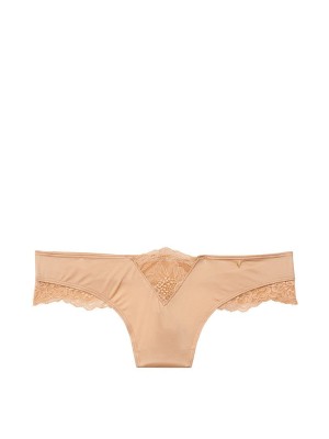 Трусики стринги VS Very Sexy Micro Lace Inset Thong panty Beige