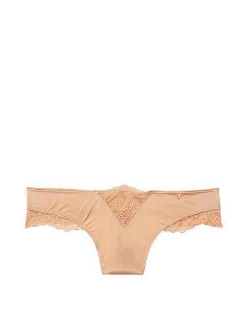 Трусики стринги VS Very Sexy Micro Lace Inset Thong panty Beige