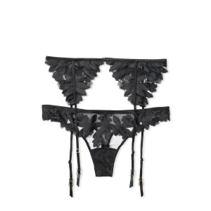 Комплект Трусики з поясом VS Very Sexy Floral Appligue Thong panty &amp; Garter