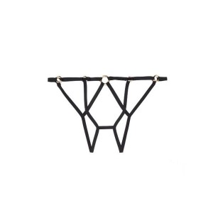 Трусики Victoria's Secret Very Sexy Black Strappy Ring Cheekini panty