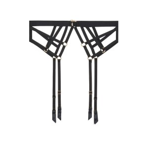 Пояс Victoria's Secret Black Strappy Ring Garter belt