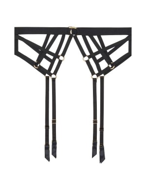 Пояс Victoria’s Secret Black Strappy Ring Garter belt