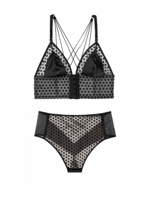 Комплект білизни Victoria's Secret Very Sexy Starburst Bra set Black Embroidered