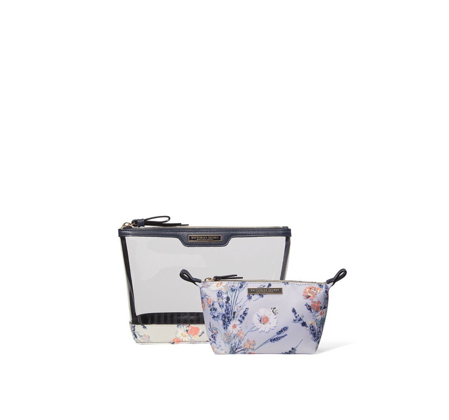 Косметичка Victoria’s Secret 2 в 1 AM PM Beauty Bag Duo Blue flowers