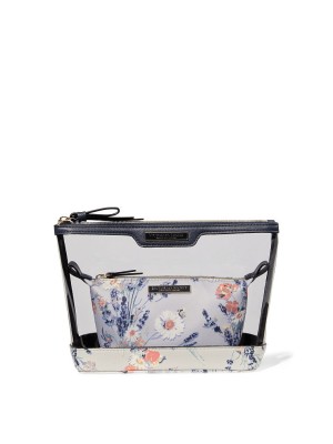 Косметичка Victoria’s Secret 2 в 1 AM PM Beauty Bag Duo Blue flowers