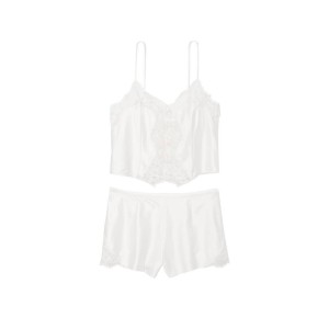 Піжама Satin Short PJ Cami Set White Lace