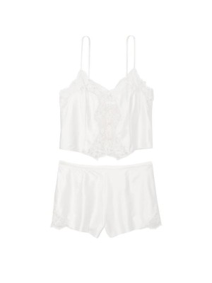 Пижама Satin Short PJ Cami Set White Lace