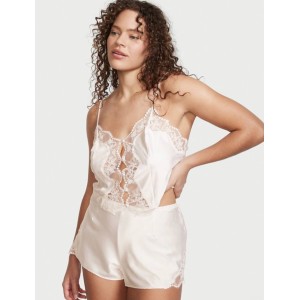 Піжама Satin Short PJ Cami Set White Lace