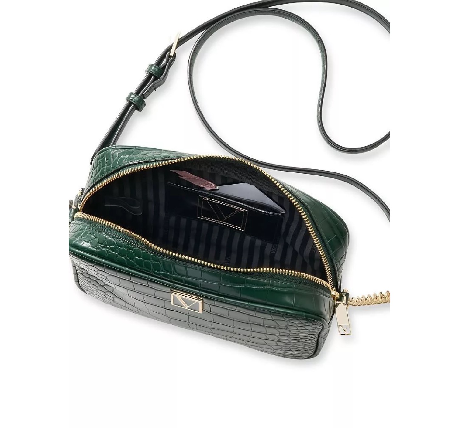 Сумка The Victoria Top Zip crossbody Green Croc