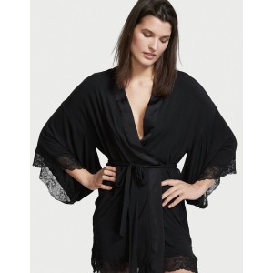 Халат Heavenly by Victoria’s Secret Black Lace Modal Kimono