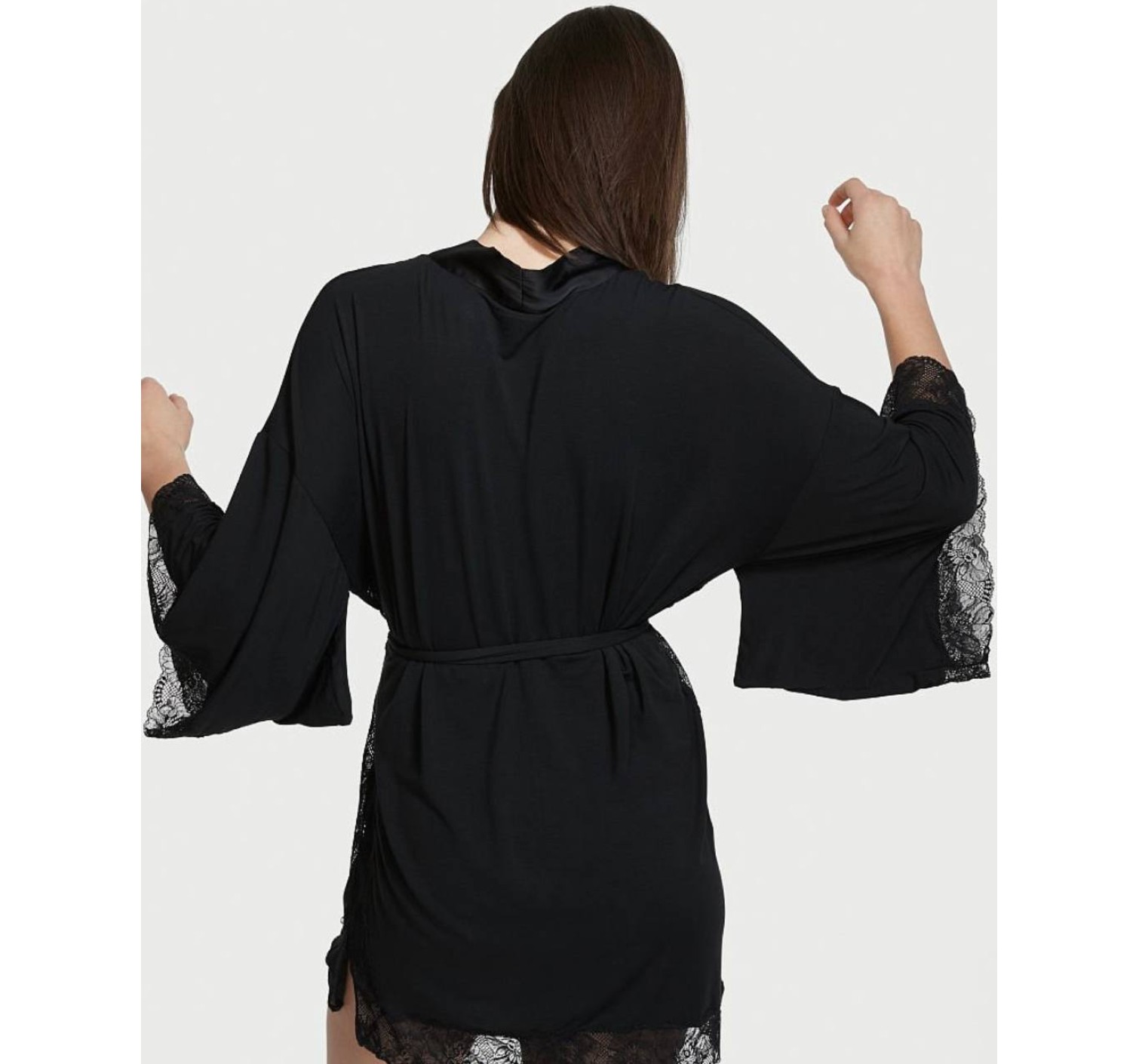 Халат Heavenly by Victoria’s Secret Black Lace Modal Kimono