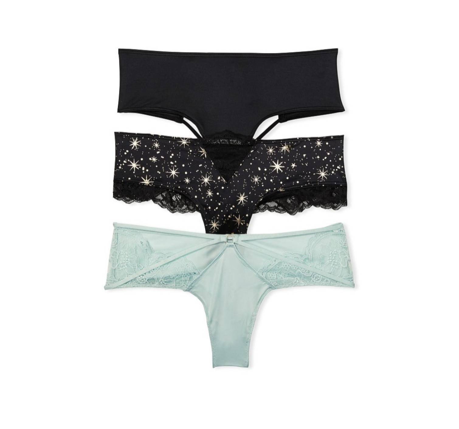 Трусики чіки Very Sexy Strappy Black Star Back Cheeky Panty