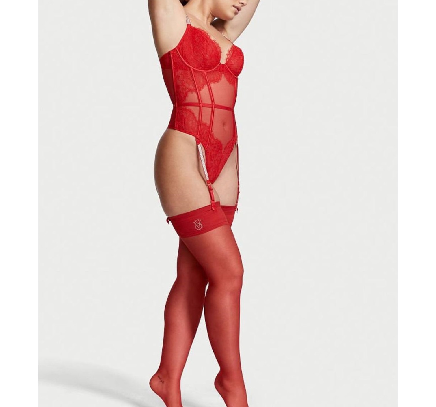 Боди Victoria’s Secret Demi Teddy with Shine Straps & Garters