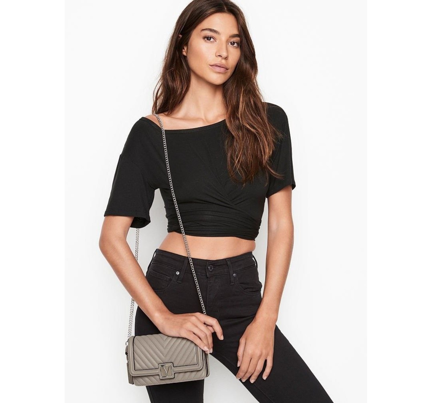 Сумка The Victoria Medium Shoulder Silver Bag